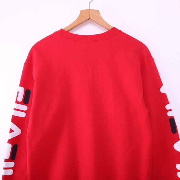 FILA Logo Red Crew Neck Sweatshirt - Picture 6 of 6